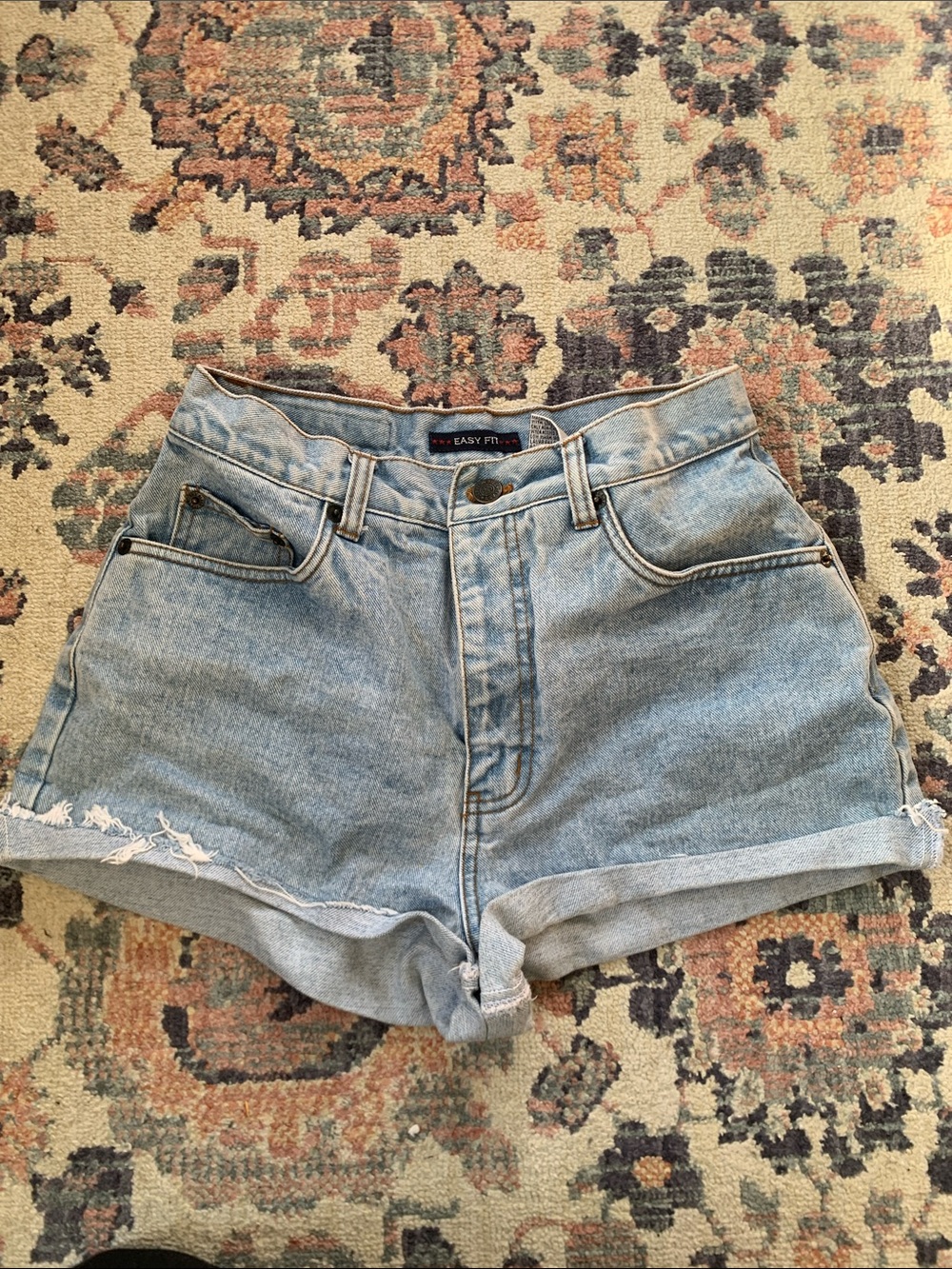 bill blass Light Wash High-Rise Denim Shorts